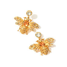 Brincos insetos assimétricos dourados & sliver, joias de design feminino, joia de orelha, decoração clássica 2024 - compre barato