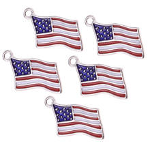 5 шт США американский флаг сплав эмалированная подвеска патриотические ювелирные изделия 2024 - купить недорого