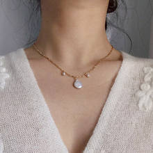 Gargantilla con colgante de perlas barrocas de Estilo Vintage Simple para mujer, collar con temperamento geométrico, joyería, YN1678 2024 - compra barato