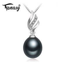 FENASY Natural Freshwater Pearl Necklace Fashion 925 Sterling Silver Boho Statement Punk Gothic Chain Necklace Pearl Jewelry 2024 - buy cheap