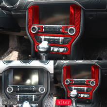 Красные наклейки из углеродного волокна для Ford Mustang, наклейки для украшения интерьера автомобиля, аксессуары для Ford Mustang 2015-2019, Стайлинг автомобиля 2024 - купить недорого