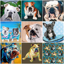 Yumeart Cute Pet Dog Diamond Painting By Number English Bulldog,Rhinestones Embroidery Diamond Mosaic Cross-Stitch Animal Puppy 2024 - buy cheap