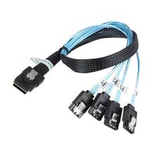 SAS Cable Mini-SAS SFF-8087 To 4 SATA Cable Mini SAS 4i SFF8087 36P To 4 SATA 7P Cable 12Gbps 50cm Hard Drive Data Splitter Cord 2024 - buy cheap