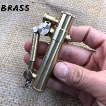 BRASS Retro Flint Lighter Gasoline Lighter Handmade Pure Copper Cigarette Petrol Windproof Free Fire Inflated Metal Gadgets Man 2024 - buy cheap