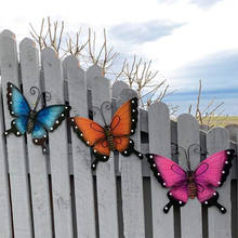 Craft Metal Butterfly Home Wall Decor Hanging Art Garden Fence Accessories Pendant Ornaments 2024 - buy cheap