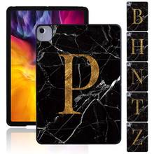 Drop Resistance Durable Tablet Case For Apple IPad Air 4 10.9 Inch 2020 Black Marble Letter Pattern Protective Shell 2024 - buy cheap