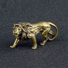 Медная модель африканского льва, брелок, модные ювелирные изделия, аксессуары, латунный брелок для автомобиля, подвесное кольцо, подвеска, винтажный брелок для ключей короля льва 2024 - купить недорого