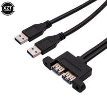 Cable de extensión Dual USB 3,0 macho a USB 3,0 hembra, con tornillo de montaje en Panel blindado, 30cm, 50cm, 1m, 3,0 m 2024 - compra barato