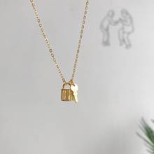 Collar de plata de ley 925 con llave de bloqueo para mujer, colgante elegante y creativo de oro, joyería 2019 de plata 925 2024 - compra barato