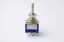 Interruptor de comutação em miniatura com dois polos, saída dupla, dpdt (mts203), liga/desliga, 120vac, 6a, 1/4 tamanhos de montagem 2024 - compre barato
