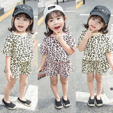 Summer Girl Set 6M-5Y Fashion Newborn Kids Baby Girls Leopard Print Crop T shirt Top Short Pants Outfits Clothes 2Pcs 2024 - buy cheap