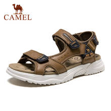 CAMEL-Sandalias informales transpirables de piel auténtica para hombre, zapatos de suela gruesa para la playa, calzado deportivo de suela suave, novedad de verano 2021 2024 - compra barato