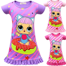 Vestido de verano de dibujos animados para niñas, pijama con falda de manga corta, Lol Surprise, de 3 a 10 años, a la moda 2024 - compra barato