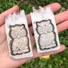 Natural gemstone crystal material hand-carved owl folk crafts for healing stones 2024 - buy cheap