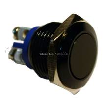 Botão interruptor de alumínio anodizado à prova d' água, 200 peças, 16mm, cor preta