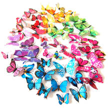 12 шт., декоративные настенные 3d-наклейки из ПВХ с бабочками 2024 - купить недорого