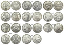 Eua conjunto de (1873 a 1882) 11pcs padrões de dólar diferentes banhados a prata cópia de moeda 2024 - compre barato