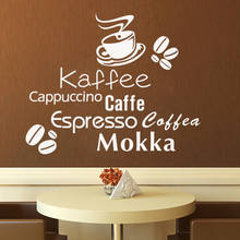 coffee cup vinyl quote removable wall Stickers DIY home decor Bakery cafe shop Kitchen wall art MURAL 2024 - buy cheap