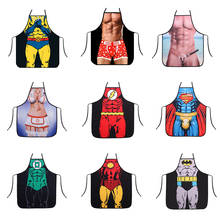 Home Women Sexy Kitchen Apron Funny Novelty Super Hero Man Aprons Dinner Party Cooking Apron Cuisine Pinafore for Adult Delantal 2024 - купить недорого