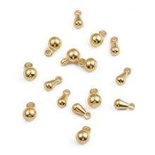 20pcs 18K Gold Plated Copper Tail Chain Water Drop End Beads For DIY Extender Chain Pendant Jewelry Making Findings Accessories 2024 - buy cheap