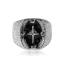 Fashion Hip-hop Men's Zinc Alloy Opening Adjustable Oil Drop Cross Ring Temperament Retro Boy Birthday Gift Direct Selling 2024 - buy cheap