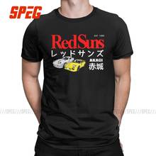 Camiseta de algodón puro para hombre, camisa con inicial D Akagi Red Suns, camisetas de manga corta con cuello redondo, novedad 2024 - compra barato