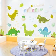 Adesivo de parede infantil de dinossauro, arte em vinil, decalques para parede do quarto das crianças, em pvc 2024 - compre barato