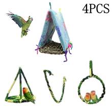 4PCS/Set Combination Parrot Toy Bird Cage Articles Budgie Parrot Bird Toys Parrot Funny Swing Hammock Standing Training Toys 2024 - buy cheap