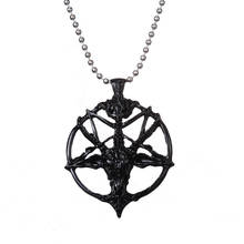 Fashion Retro Pentagram Pan God Skull Goat Head Pendant Necklace Luck Satanism Occult Metal Vintage Silver Plated Star Necklace 2024 - buy cheap