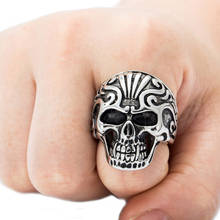 Men's Skull Ring Gothic 316L Stainless Steel Biker Ring for Boys Fashion Men's Jewelry Gift HR96 2024 - buy cheap