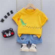 Summer Children Cotton Clothes Baby Boys Cartoon Dinosaur O-Neck T Shirt Shorts 2Pcs/sets Infant Kids Fashion Toddler Tracksuits 2024 - buy cheap