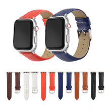 Correa de cuero para apple watch, pulsera de 44mm, 38mm, 42mm, 44mm, 40mm, 42mm y 38mm 2024 - compra barato