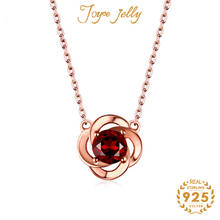 JoyceJelly-collar de plata de ley 925 para mujer, joyería de boda, Color dorado, diseño único de flores, rubí, nuevo regalo al por mayor 2024 - compra barato