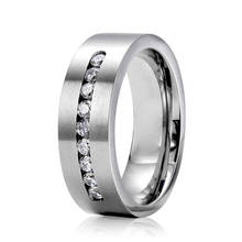 8 мм модное кольцо из нержавеющей стали циркон в один ряд стразы кольцо для мужчин аксессуары обручальное кольцо Подарок на годовщину кольцо 2024 - купить недорого