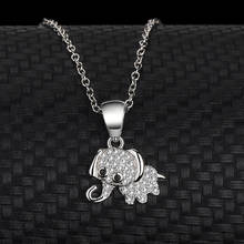 Colgante de elefante de plata de ley s925 para mujer, Micro incrustaciones de animales, cadena de clavícula sencilla a la moda 2024 - compra barato