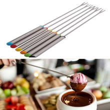6pcs/Set Stainless Steel Chocolate Fork Cheese Pot Hot Forks Fruit Dessert Fork Fondue Fusion Skewer Kitchen Tools Gadgets 2024 - buy cheap