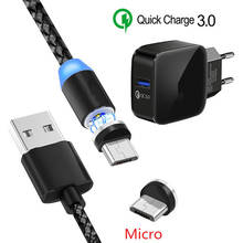 Cable de carga Micro USB magnético, Cargador rápido Honor 8X 7A QC 3,0 para Samsung A2 Core J4 J8 Sony Xperia Z5 Compact Z3 Z2 M4 Aqua 2024 - compra barato