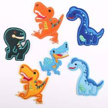 1PCS Cartoon cute Embroidered Patches for Clothing Diy Jurassic Park Appliques Dinosaur Animal Stickers Iron On Parches 2024 - buy cheap