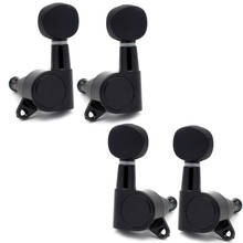 4pcs Ukulele Tuning Pegs Small oval Concave Button Sealed-gear String key Machine Tuners Heads Black/Silver 2024 - buy cheap