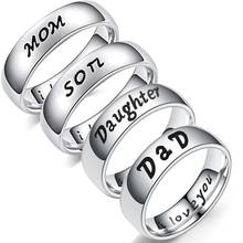 Fashion English Letter I love You mother Daughter Son Dad Finger Ring Jewelry Gift бижутерия 2020 Valentine's Day present 2024 - buy cheap