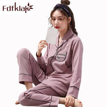 Fdfklak Autumn New 100% Cotton Maternity Pajamas For Pregnant Women Nursing Pajama Pregnancy Pijama Sleepwear Women Pregnant 2024 - buy cheap