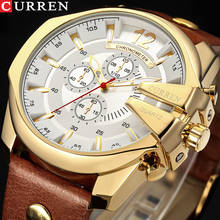 Curren-novo relógio de pulso de couro genuíno masculino, relógio de quartzo esportivo com pulseira de marca de luxo, design moderno 2024 - compre barato