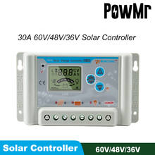 Powmr-controlador de carga solar de bateria de lítio, 30a, 60v/48v/36v, painel solar, regulador de carga com lcd, usb 2024 - compre barato