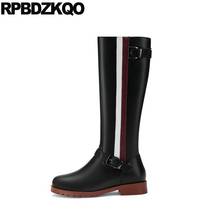 13 45 Black Women Boots Winter 2021 Round Toe Long 12 44 Fur Comfortable Designer Chunky Tall Knee High Block Big Size Shoes 2024 - buy cheap