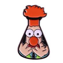 Beaker esmalte pino pop cultura ícones beaker muppet lapela crachá chapéu flair adição hilariante coleção química 2024 - compre barato