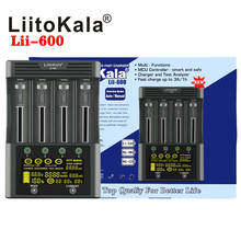 Умное устройство для зарядки никель-металлогидридных аккумуляторов от компании LiitoKala: lii-600 Li-ion-3.7V Ni-MH1.2V Батарея Зарядное устройство 4 слота независимой зарядкой 18650 16340 14500 Батарея Зарядное устройство DC12V 2024 - купить недорого