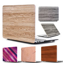 Novo impresso grão de madeira coque para macbook ar 13 pro 13 caso do portátil duro pvc para macbook ar pro retina 11 12 13 15 caso de madeira 2024 - compre barato