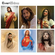 Evershine pintura de diamante religiosa 5d, faça você mesmo, imagens bordadas inteiramente com broca quadrada, jesus, kit de ponto de cruz, decoração de casa 2024 - compre barato