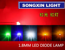 Diodo de luz de led, 1000 peças, 1.8mm, branco, amarelo, vermelho, verde, laranja, azul, cor original, led difusor 2024 - compre barato