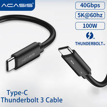 Cable Thunderbolt 3 DE 40Gbps, 100W, 5A/20V, PD, carga rápida, puerto de pantalla USB C a C, compatible con 5K, UHD, para MacBook Pro Air, cargador de Dell 2024 - compra barato